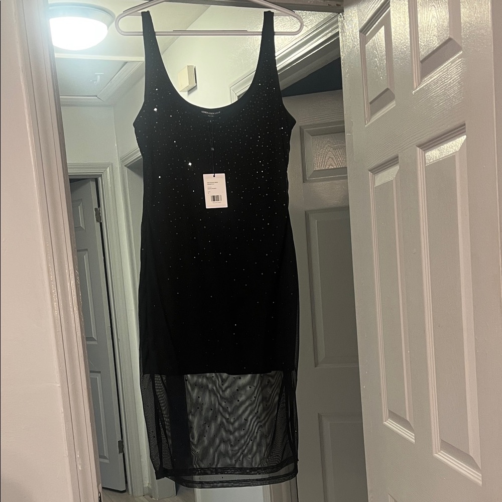 Generation Love Black Midi Dress with Sparkle